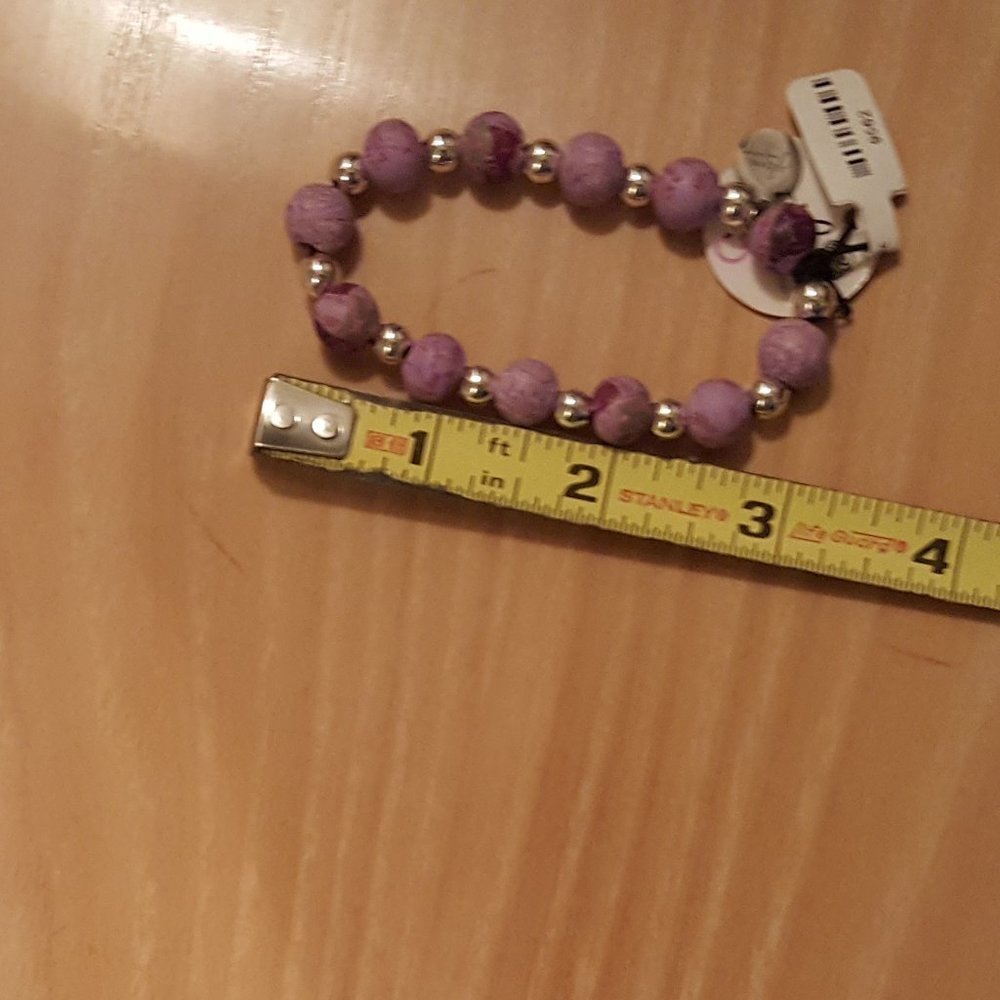 Handmade Polymer Clay Bead Stretch Bracelet - Picture 9 of 11